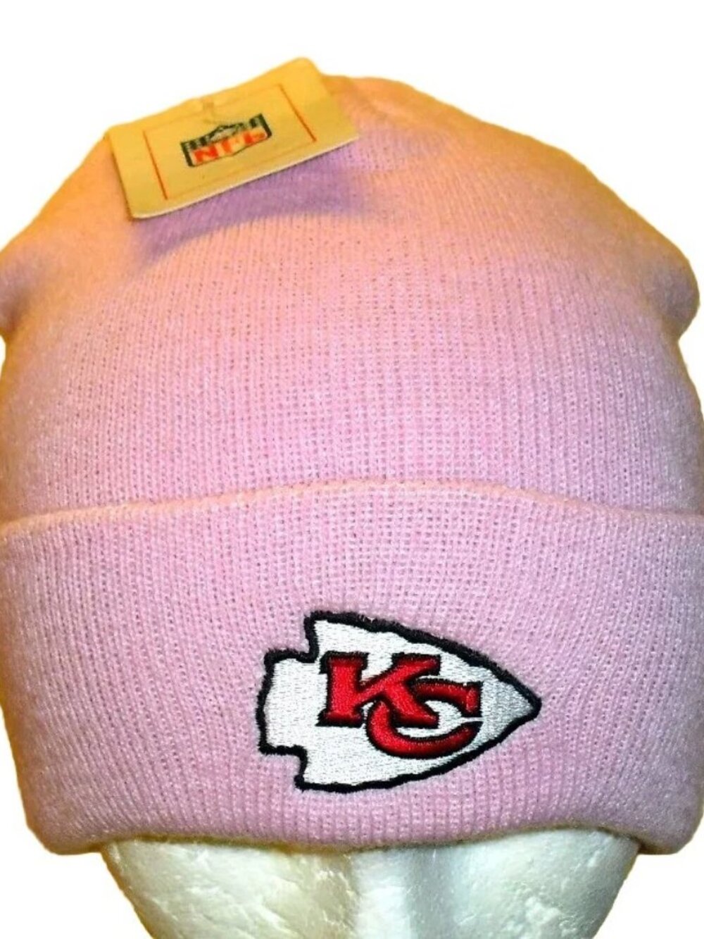 Kansas City Chiefs Womens All Pink Cuffed Beanie Winter Hat Cap New Tags Nfl